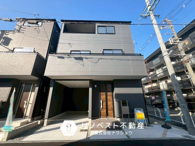 東大阪市大蓮北4丁目の外観|3.4.5号棟販売中！
間口は広々8.17ｍで車の出し入れも楽々♪