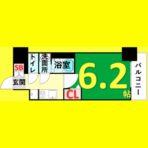 プレサンスNAGOYAシティオ　名古屋市賃貸　仲介手数料無料の間取り