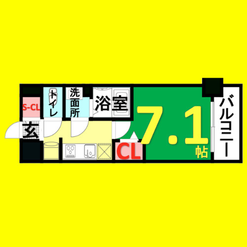 プレサンスNAGOYAファスト　名古屋市賃貸　仲介手数料無料の間取り