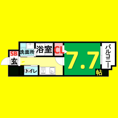 ブルームライフ八田駅前　名古屋市賃貸　仲介手数料無料の間取り