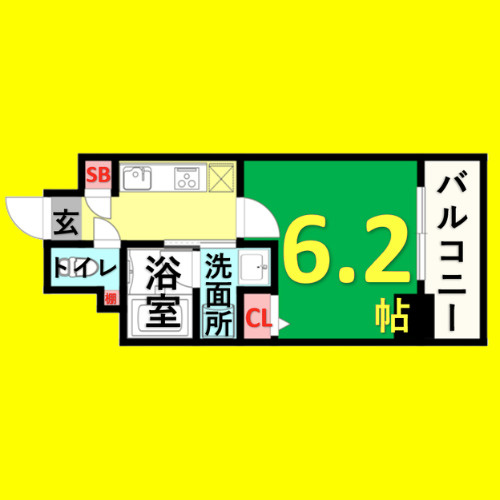 ディアレイシャス新栄　名古屋市賃貸　仲介手数料無料の間取り