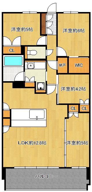 リビオシティ小倉中井ウエストコートの間取り