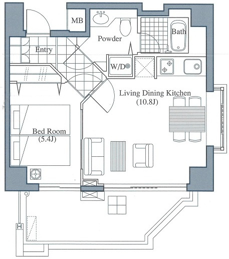 LANAI CLASSIC TOWER GARDEN VIEW　床煖房　通風良好　高層階の間取り