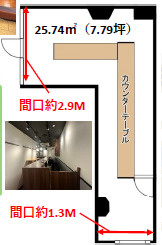 大阪市北区梅田１丁目の店舗事務所の間取り