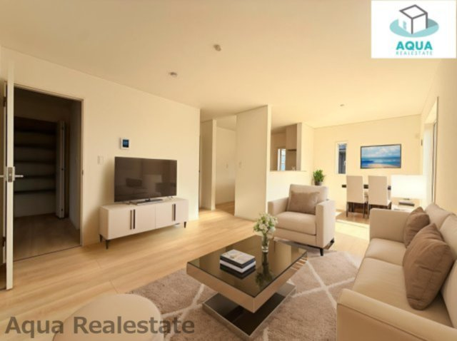 高松市前田西町の新築一戸建の外観|ゆったり過ごせるリビングです