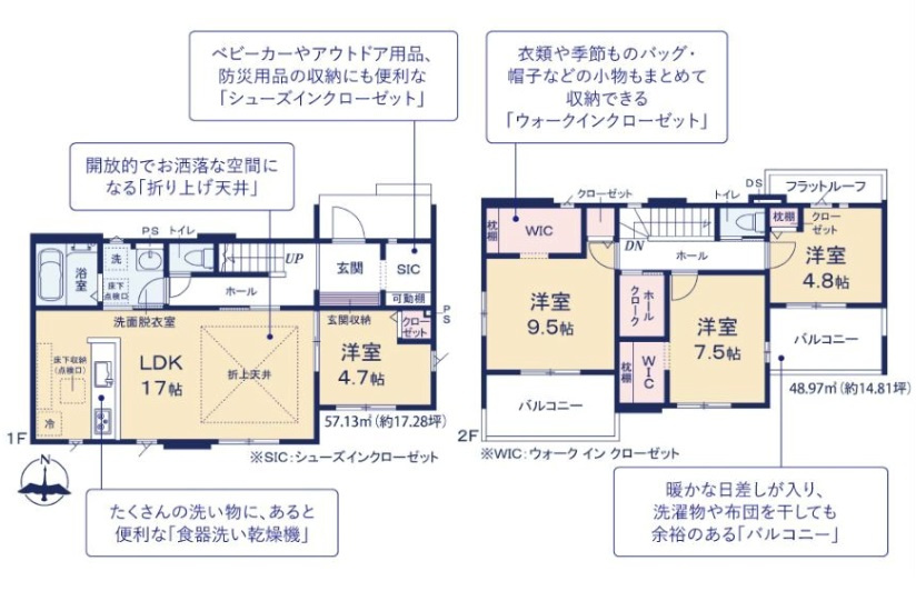 水戸市元吉田町　14期の間取り|３号棟間取り図です