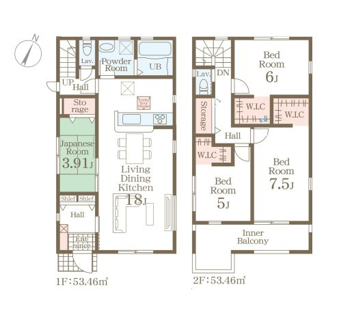 福岡市南区鶴田1丁目第1-4棟（3号棟）の区画図|配置図（3号棟）
