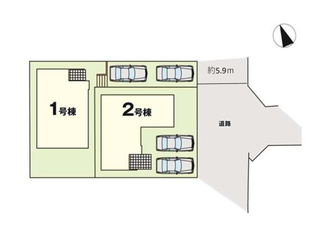 福岡市南区皿山3丁目第7-2棟（2号棟）　の区画図|配置図（1号棟）