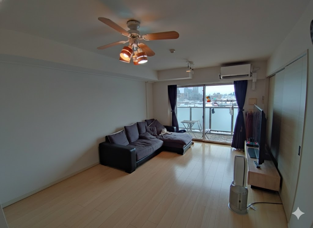 アンビシャス小岩の居間・リビング|※AI加工により、空室に近い状態にしております。