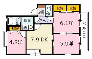 ハイツ西光寺　Ｃ棟の間取り