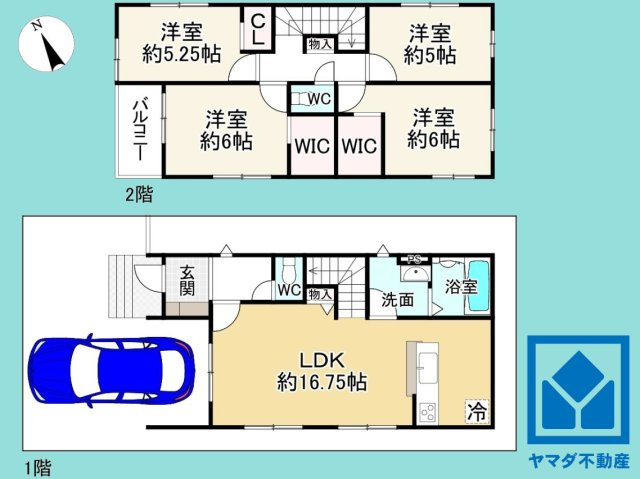 宇治市広野町寺山　1期2号地の間取り