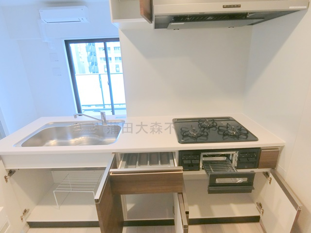 Garden Xavis(ガーデンザヴィス南蒲田のキッチン|3口ガスグリル付カウンターキッチン　パントリー付きがうれしいキッチン！