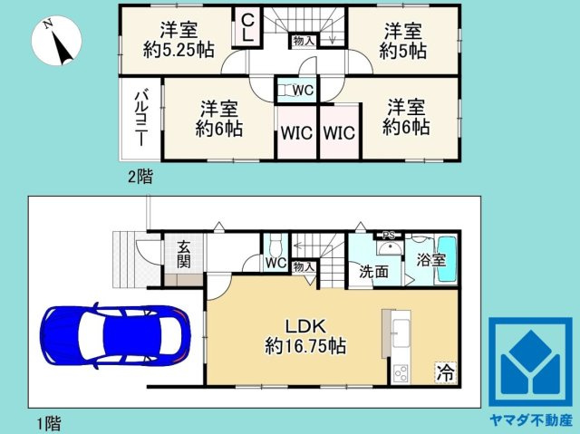 宇治市広野町寺山　1期1号地の間取り