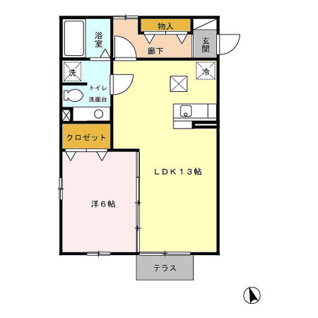 ジュネス・鳥栖の間取り|使い勝手の良い間取りです♪