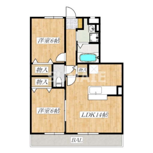 ヴィヴィレ　フルールの間取り|人気の2LDKです☆彡