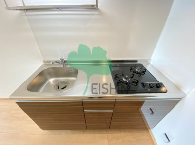 【キッチン】 | メゾンソレイユ南福岡 | まな板スペースにシンクも広いシステムキッチンガス2口です！