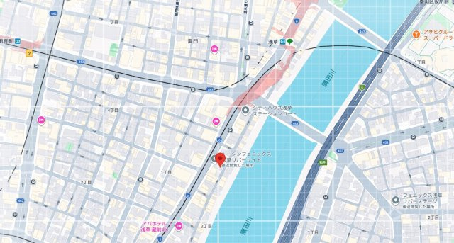 ★仲介手数料無料★PHOENIX浅草RIVER SIDE（隅田川花火を望む住まい）の地図