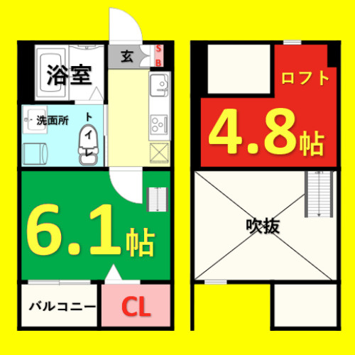 プレジール　黄金(プレジールコガネ)　名古屋市賃貸　仲介手数料無料の間取り