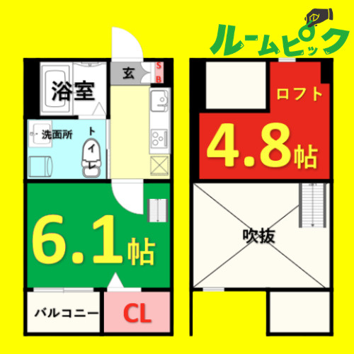 プレジール　黄金(プレジールコガネ)　名古屋市賃貸　仲介手数料無料の間取り