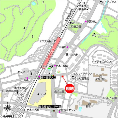 エイト唐木田の地図