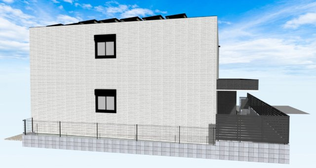 シャンベール若宮の外観パース|耐震・耐火構造