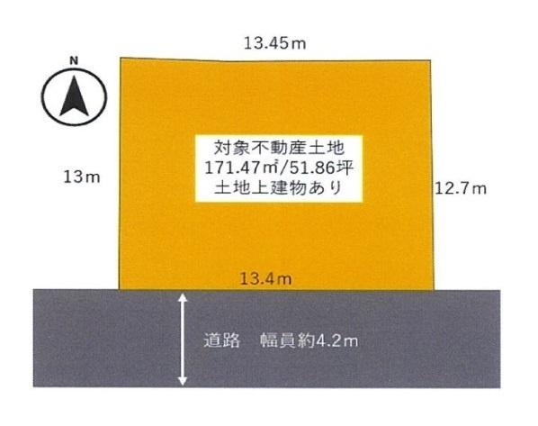 生駒郡安堵町大字西安堵の売地の土地図