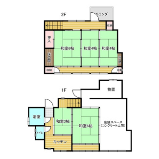 【間取り】 | 丹波篠山市大沢　店舗兼住居