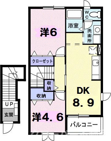 ミストラルＢの間取り