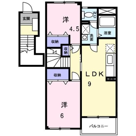 シャポー・ルージュＭの間取り