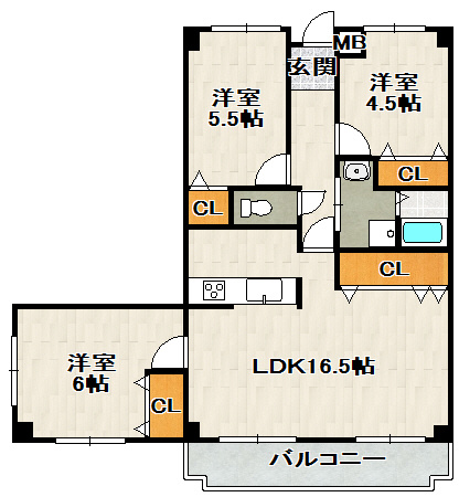 リジェール宝塚の間取り