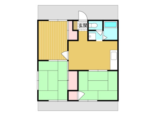 【間取り】 | 石岡市旭台売アパートセジュール旭 | 3DK　合計2室
