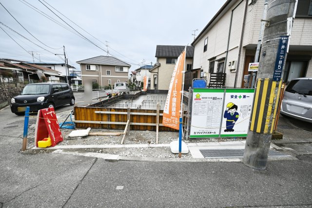 宝塚市平井2丁目新築一戸建ての外観|現地正面から撮影した写真になります。