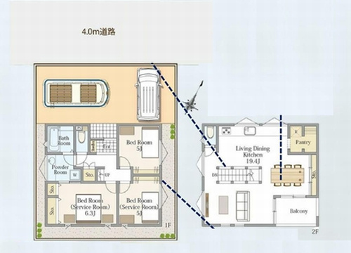 【間取り】 | 【仲介手数料０円】相模原市中央区並木2丁目　中古一戸建て | 相模原市中央区並木2丁目　中古一戸建て