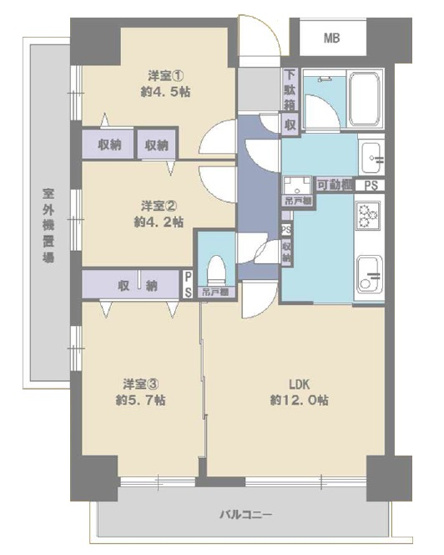 【間取り】 | 志木南パーク・ホームズ　(志木本店) | ファミリーに嬉しい3LDKのゆとりある住空間。
お料理に集中できる独立キッチン。