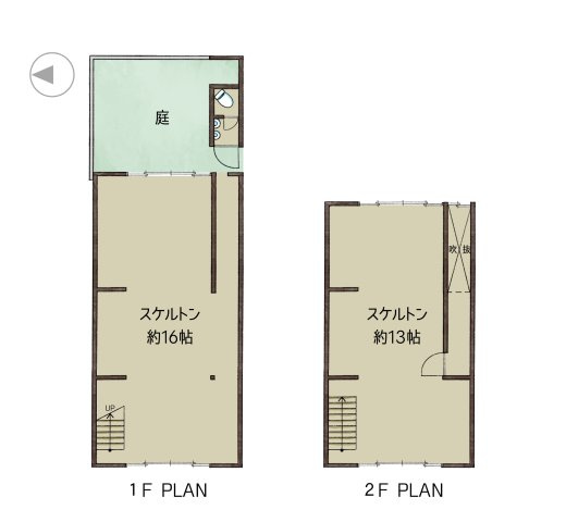 京都紫野 まちに愛される、すっぴん京町家の間取り|広さは30坪近く。お庭もあり、お店をするのにちょうどいい大きさ