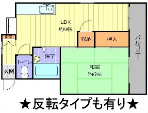 ハイツ南甲子園の間取り|１ＬＤＫタイプです