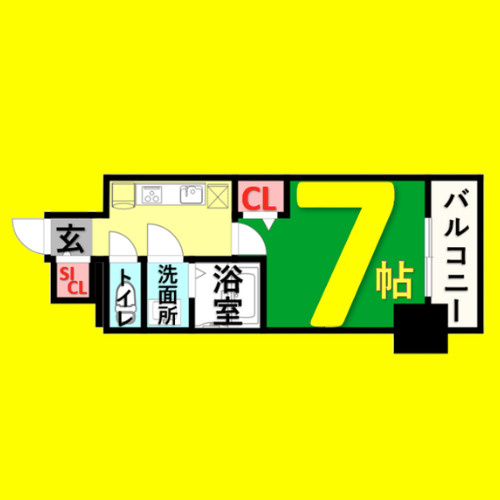 メイクス城西レジデンス　名古屋市賃貸　仲介手数料無料の間取り