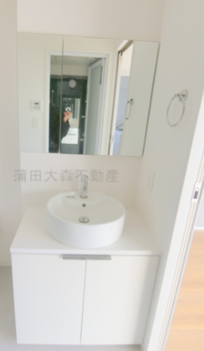 グランカーサ馬込Ⅰの洗面所|3面鏡の独立洗面台　洗面脱衣場　