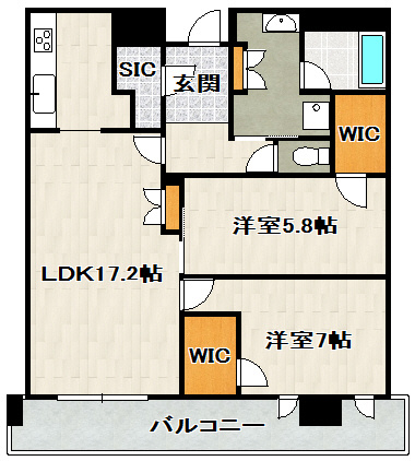 ジオタワー宝塚グランレジス北棟の間取り