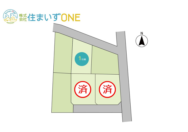 【区画図】 | 【新築分譲住宅】天童市柏木町二丁目　全3棟 | 全３棟の分譲住宅です♪