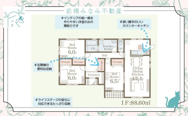【新築平屋】伊勢崎市国定町第3　２号棟(全２棟)　リーブルガーデン　新築建売分譲の間取り
