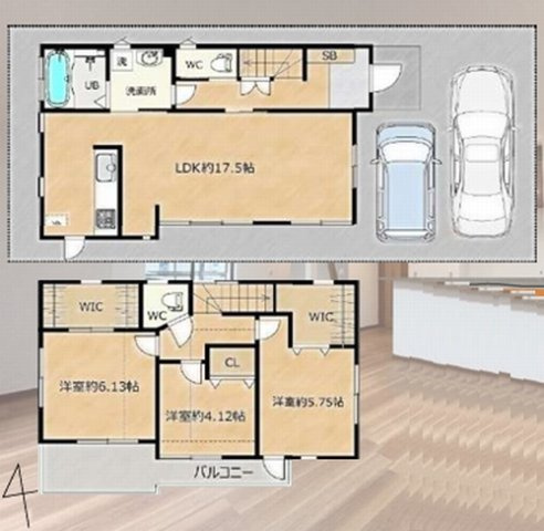 【間取り】 | 【仲介手数料０円】厚木市下荻野　中古一戸建て | 【仲介手数料０円】厚木市下荻野　中古一戸建て