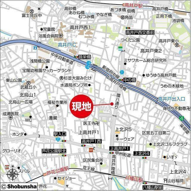 ガーラプレイス八幡山弐番館の地図