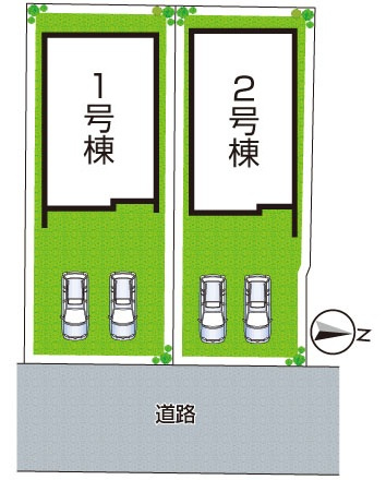 31(土)1(日)現地説明会！◆羽曳野市羽曳が丘西　新築一戸建ての区画図|全2区画