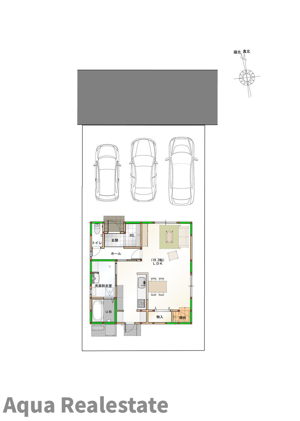 オール電化デザイナーズハウス高松市木太町建売㉒の区画図