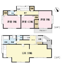 川越市小仙波994戸建貸家　ペット可の間取り
