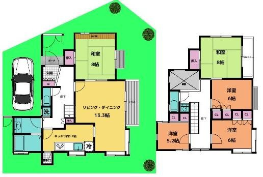 中里町戸建の間取り