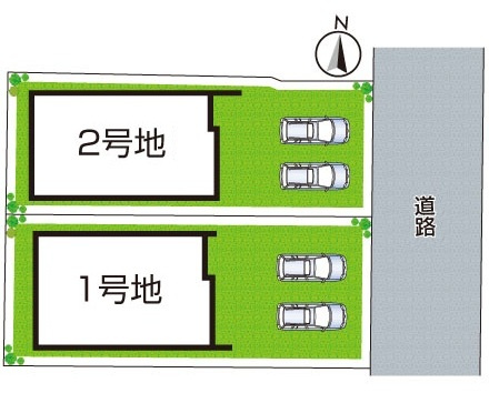 羽曳野市羽曳が丘西　新築一戸建ての区画図|全2区画