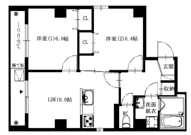 【間取り】 | ＪＵタワーフロントＫＩＮＳＨＩＣＨＯ | 間取り