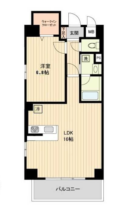 ベルメゾン若林　角部屋　ウォークインクローゼット　駐車場の間取り